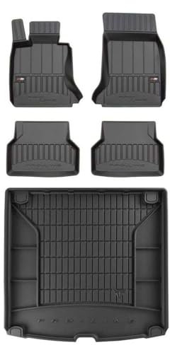 MOTOS Satz Gummifußmatten und Kofferraummatten passend für BMW 5er E61 2003-2010 Kombi Verbessern Sie Ihren Reisekomfort mit Antirutschmatte Auto 3D- Allwetter fußmatten Auto, Schutz vor Verschmutzung