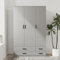 URBNLIVING Modern 3 Door 4 Drawer Wardrobe with Hanging Rail, Bedroom Furniture, Storage Shelf Clothes Organiser Stylish Design, Ample Storage Solution