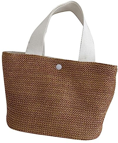 O Bag Taschen Damen Blau Frauen gewebt Meer Strand Urlaub handgemachte Weben Schulterhandtasche Arbeitsgürtel Mit Taschen (White, One Size)