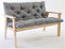 Outdoor Garten Schaukel Hängemattenkissen mit Dickem Rückenkissen Große Ersatzmatratze für 2/3 Sitzer Couch Grau 100x100cm
