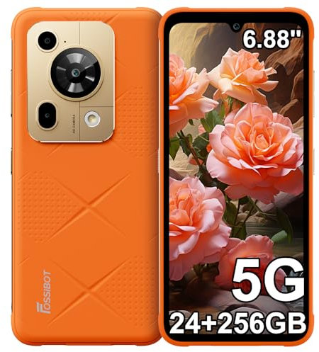 FOSSiBOT F112 Pro Rugged Smartphone 5G, Display 6,88 120Hz, 24GB+256GB/1TB, 7150mAh, Telefono Indistruttibile, 50 MP+16 MP Camera, Dimensity 6300+,Android 14,Dual SIM/NFC/IP68/IP69K. (Orange)