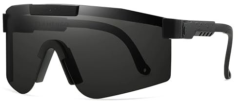 Flamengo Sport Sonnenbrille | Polarisierte UV400 Viper-Brille | TR90 Rahmen & TAC Gläser | Ideal für Ski, Radsport & Wintersport | Schnelle Brille (schwarz)