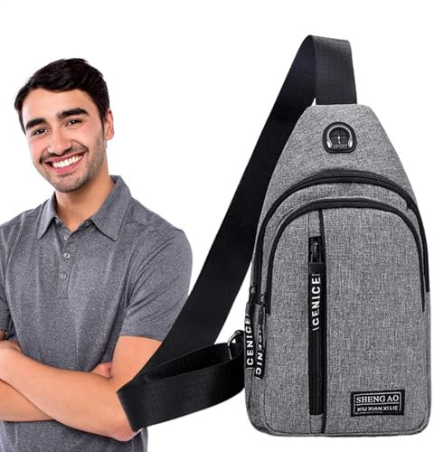Sling-Rucksack, Sling-Tasche - Atmungsaktive Oxford-Stoff-Brusttasche für Herren - Leichte Brusttasche, Business-Rucksack, Reisetasche zum Wandern