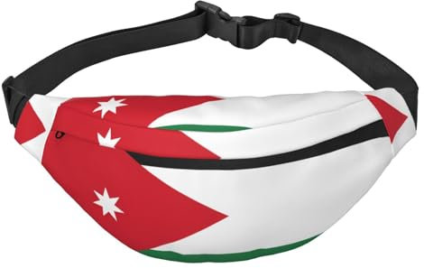 Leichte Bauchtasche zum Laufen, Wandern, Jordanische Flagge, große Hüfttasche für Workout, Reisen, Schwarz, Einheitsgröße, Sport, Schwarz, Einheitsgröße, Sport, Schwarz , Einheitsgröße, Sportlich