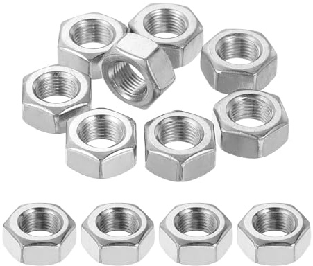 QUARKZMAN M8x0,75mm Sechskantmuttern 12Stk 304 Edelstahl metrische | Feingewinde-Sechskant-Sicherungsmuttern Befestigungselemente 13mm/0,51 Breite, 6,5mm/0,26 Höhe für Maschinenbau