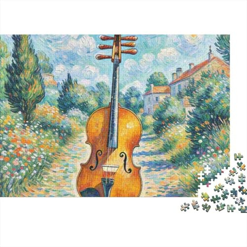 Erhu Puzzle 1000 Teile Recycelter Karton Erwachsene Cello Feld Zypressen Pädagogisch Entspannung Deko Geschenk Einweihung 70x50cm