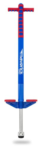 Flybar Maverick Foam Pogo Stick for Kids Age 5 and Up, 40 to 80 Pounds, Pogo Stick for Boys and Girls (Red/Blue)