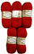 Alize 5 x 100 g Glitzerwolle SAL zum Stricken und Häkeln, 500 Gramm Metallic – Wolle (rot 56)