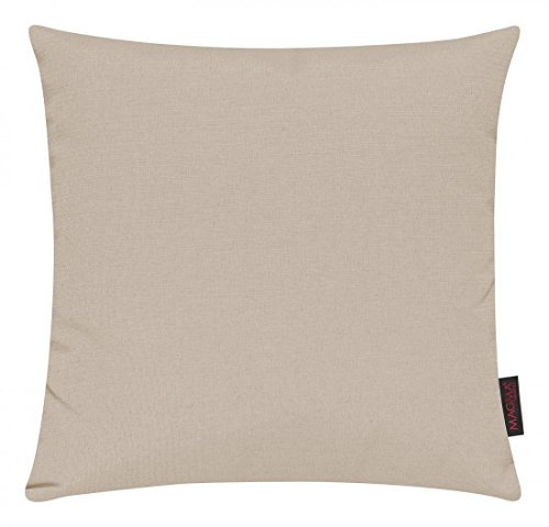 Magma Kissenhülle FINO - 40 x 40 cm - 2er Set - Hülle mit Reißverschluss - einfarbig - knitterarm und fest - waschbar, Farbe:Magma_beige_071