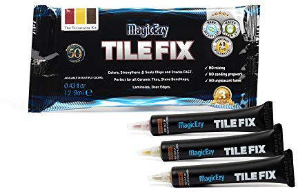 MagicEzy Tile Fix - (Terracotta Kit) - Professionally and Easily Touch-Up Cracks Less Than 1 mm on Your Floor and Wall Tiles, Porcelain and Ceramic Surfaces