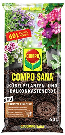 COMPO SANA® Kübelpflanzen- und Balkonkastenerde mit 8 Wochen andauernder Startdüngung 60L