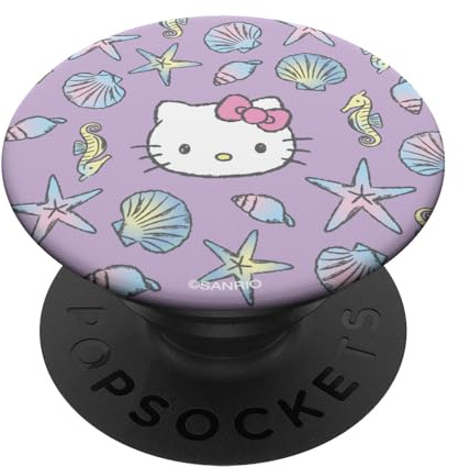 Hello Kitty PopSockets PopGrip - PopSockets - Impugnatura intercambiabile per telefoni e tablet, motivo: conchiglie e stelle marine