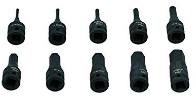 Laser 7838 Impact Hex Socket Bit Set 1/4D 10pc