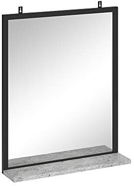 Vicco Badezimmerspiegel Fyrk, Beton/Schwarz, 50 x 60 cm