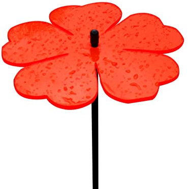 SunCatcher Ltd. Großer Sonnenfänger 'Doppel Blüte', Deko Gartenstecker 5er Set mit 75cm Schwingstab, Leuchtende Garten Geschenk Idee, Farbe:Rot