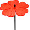 SunCatcher Ltd. Großer Sonnenfänger 'Doppel Blüte', Deko Gartenstecker 5er Set mit 75cm Schwingstab, Leuchtende Garten Geschenk Idee, Farbe:Rot