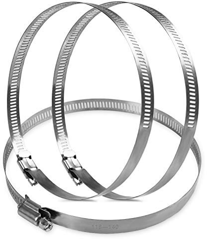 KALIM 304 - Morsetti per tubo dell'acqua, idraulici, automobilistici e meccanici, in acciaio inox 304, regolabili da 118 a 140 mm