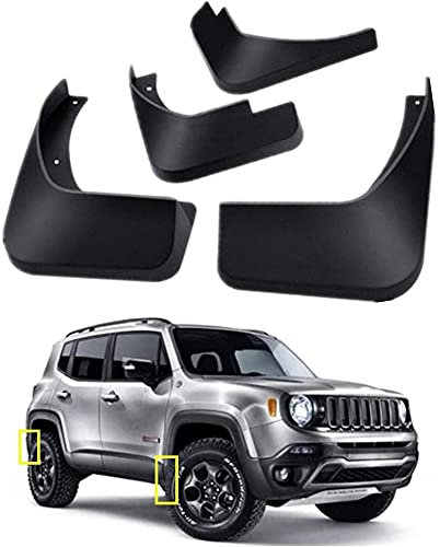 Ailuoli 4 Pezzi Paraspruzzi per Auto per Jeep Renegade 2015-2021, Antispruzzo Impermeabile Durevole Facile da Installare per Auto Parafanghi