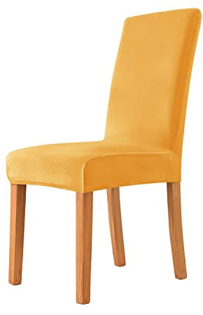 Stuhlhussen Samt Plüsch Für Esszimmerstühle, Stuhlbezug Stretch Hoher Rücken Schonbezüge Für Stuhl, Stuhlschutzbezüge Set Für Hochzeit, Esszimmer (Gold,4 PCS)