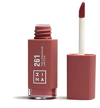 3INA MAKEUP - The Longwear Lipstick 261 - Nude foncé - Rouge à Lèvres Nude foncé avec Acide Hyaluronique - Rouge à lèvres Mat Liquid - Couleur des Lèvres Hautement Pigmenté Mat - Vegan - Cruelty Free