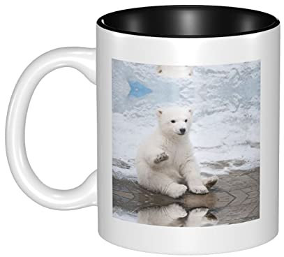 Tasse à café en céramique double face bébé ours polaire, tasse classique, convient pour le bureau et la maison, passe au micro-ondes.