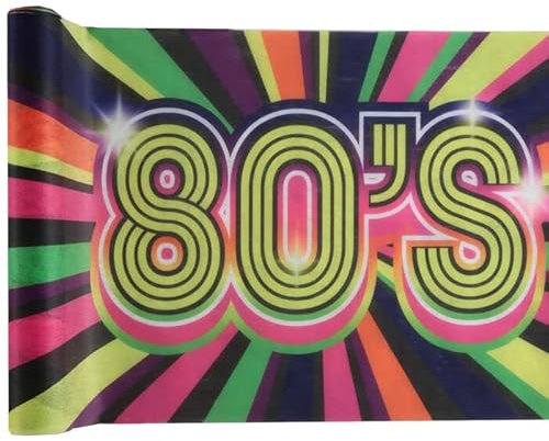 PAINT IT EASY NEU Tischläufer 80s-Party, 30cm x 3m