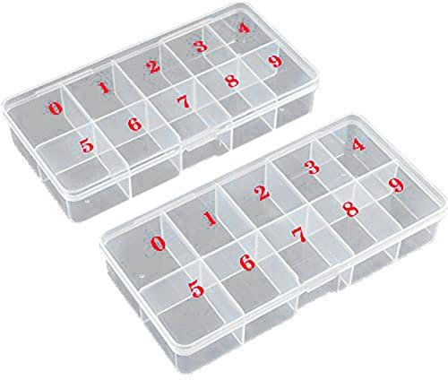 Wosieue Boîte de rangement vide pour faux ongles - Boîte de rangement pour ongles - Boîte de rangement pour ongles