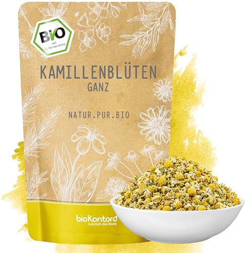 bioKontor – BIO Kamillenblüten 500g – für Kamillentee – 100% naturrein | ganze Kamillenblüten getrocknet lose – deutsche Handabfüllung – aus kontrolliert biologischem Anbau – Kamillentee Blüten