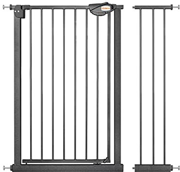 UBRAVOO Babygitter für Türen und Treppen, Höhe 100 cm, Sicherheits-Haustiergitter, Spannungstyp, automatische Schließung, hohe Ausführung, dreifache Verriegelung, offen (Breite: 95-104cm)