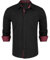 HISDERN Herren Hemd Schwarze Langarm Formale Herren Hemd Business Regular Fit Freizeithemden Button Down Arbeit Hochzeit mit Taschen 3XL