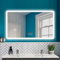 HAPAOSO Miroir de Salle de Bain Miroir Mural LED, 140 * 80cm, Bluetooth, Horloge, Interrupteur Tactile, Anti-buée, 3 en 1 Froid/Chaud/Neutre, étanche IP44