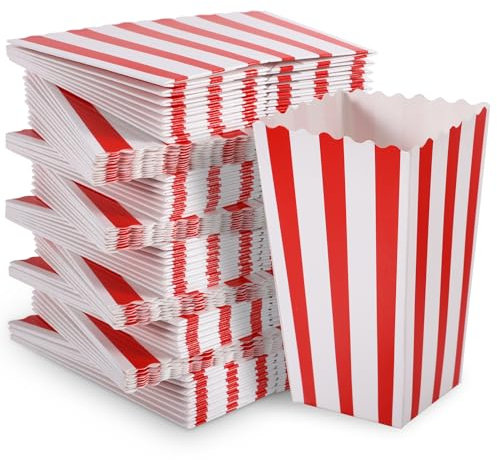 Yoosso 100 PCS Boîtes à Pop-Corn, Bonbons Conteneur Popcorn Carton pour Collations Chips Bâtonnets de Bretzel Fête Mariage