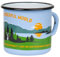 MUGSY Wonderful World | Tazza smaltata blu | design esterno | tazza smaltata resistente e leggera per campeggio e escursioni, tazza da caffè retrò 330 ml