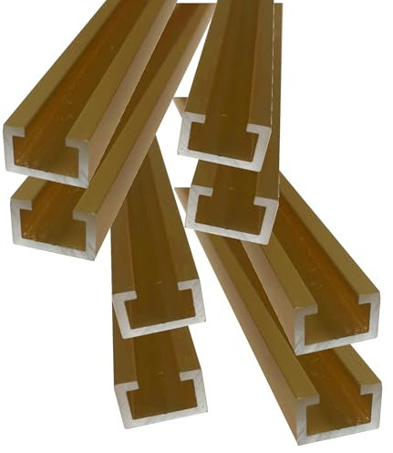 Alu C-Profil gold eloxiert 11 x 17 x 4,5 x 2 mm für M8 Schraube oder Mutter (200cm)