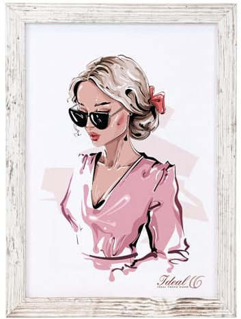 IDEAL TREND Bilderrahmen Hekla Holzrahmen Posterrahmen Picture Frame Collage Poster Foto Rahmen: Farbe: Shabby Weiß | Format: 29,7x42 A3