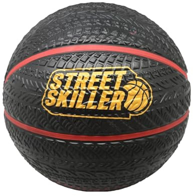 STREET SKILLER Ultimate Grip Basketball Drippling offizielle Größe 7 für Indoo-und Outdoor-Spiele (schwarz/rot)