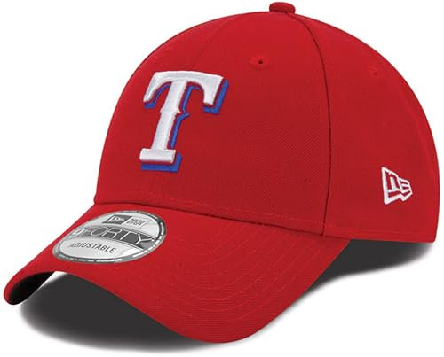 New Era MLB The League 9FORTY Verstellbare Mütze, Einheitsgröße (US, Alpha, Einheitsgröße, Texas Rangers - Rot), Rot/Ausflug, einfarbig (Getaway Solids), Einheitsgr��e