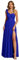 Ever-Pretty Robe de Demoiselle d'honneur Maxi Fendue sans Manches Robe Soirée Femme Bleu Saphir 40