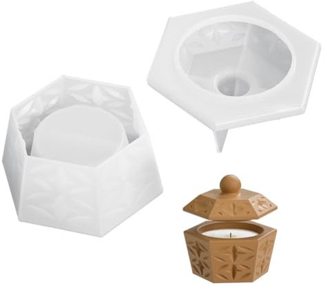 Epoxy Harz Form Sechseck DIY Gips Kerzenbecher Aufbewahrungsbox Moderner Kuchenform PE-Beutel