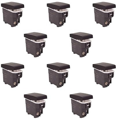 Interruptor con indicador de luz LED, compatible con Bticino Living, compatible con Vimar Plana (10 unidades, negro)