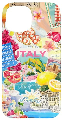 Italienischer Sommer Collage Trendy Amalfi Küste Reise Kunst Hülle für iPhone 15