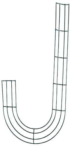 J-förmiger Metallkranz – Zuckerstangenförmiger Metallkranz | Urlaubsrahmen Metall Blumenkranz | Weihnachtskranz für Haustür | Urlaubskranz Basis | Blumenkranz Rahmen für Zuhause und draußen