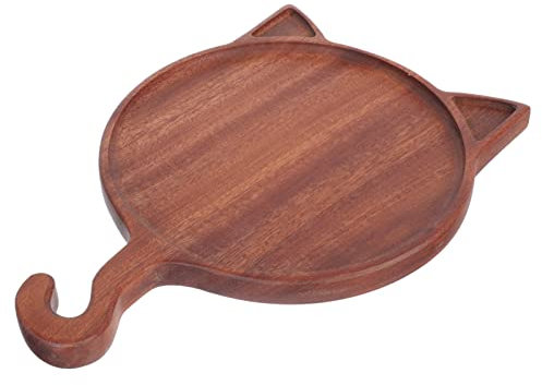 ABOOFAN Bandeja De Ébano Natural Para Servir Pizza Y Repostería Con Forma De Gato Para Inauguración De La Casa