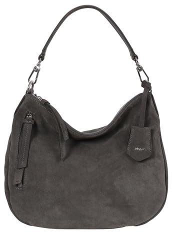 Abro Leather Suede Hobo Bag Juna M Dark Grey