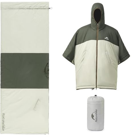 Naturehike Multifunktions-Schlafsack Outdoor-Schlafsack für Erwachsene, 3 Jahreszeiten Poncho-Schlafsack, Wasser- und Winddichter Schlafsack, Perfekt für Camping, Reisen und Outdoor-Aktivitäten