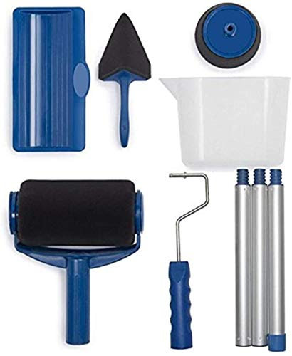 Paint roller Paint Runner Pro brush kit Paint extension Drip-free and anti-splash paint system Corner cutter and Paint pourer Easy flow Blue Uptodate
