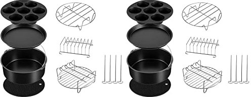 MQODLFP 2 Set Pressure Cooker, Steamer & Air Fryer Bakeware Accessories Compatible for Foodi 5&6.5&8 Qt OP101,OP301,OP302