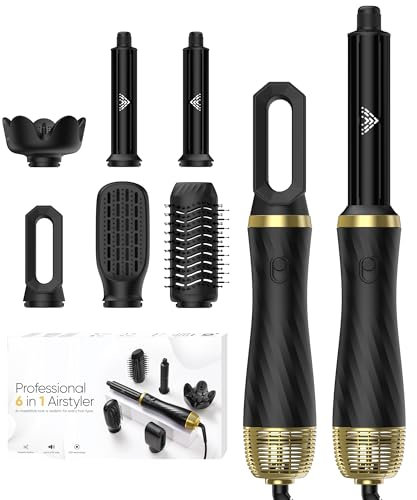 Haarstyler Airstyler OKWRAP Hair Styler Set 6 In 1 Mit Rundbürstenföhn Haarstyler Warmluftbürste föhn diffusor Airflow Lockenstab Automatisch, Volumen Föhnbürste,Für Glätten, Trocknen, Volumen, Locken