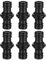 WUNZILO 6 pcs Doppio Maschio Connettore Tubo Extender per Unisciti a Giardino Tubo Flessibile (Neri, Diametro 18,5 mm)