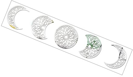 HOMOCONO 3d Mondwand Aufkleber Satz aus Acryl Schickes Silbernes Mond Selbstgemacht Wandtattoo für Schlafzimmerfenster und Schränke Leicht Anzubringen und Farbecht